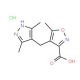 4-(3,5-Dimethyl-1H-pyrazol-4-ylmethyl)-5-methyl-isoxazole-3-carboxylic acid hydrochloride - chemical structure image