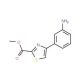 4-(3-Aminophenyl)thiazole-2-carboxylic acid methyl ester (CAS 885279-72-1) - chemical structure image