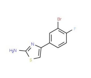 4-(3-Bromo-4-fluorophenyl)thiazol-2-ylamine (CAS 676348-24-6) - chemical structure image