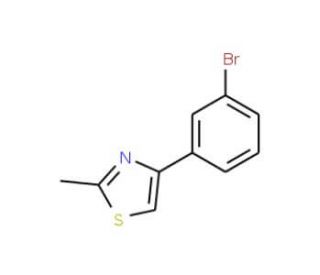 4-(3-Bromophenyl)-2-methyl-1,3-thiazole (CAS 342405-21-4) - chemical structure image