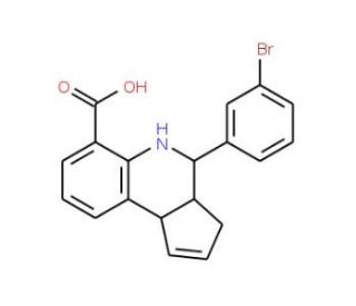 4-(3-bromophenyl)-3a,4,5,9b-tetrahydro-3H-cyclopenta[c]quinoline-6-carboxylic acid (CAS 354812-80-9) - chemical structure ima