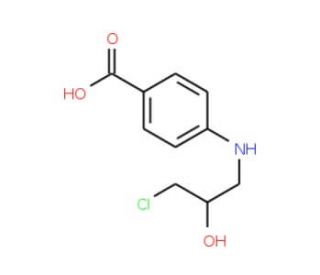 4-(3-Chloro-2-hydroxypropylamino)benzoic acid (CAS 39083-58-4) - chemical structure image