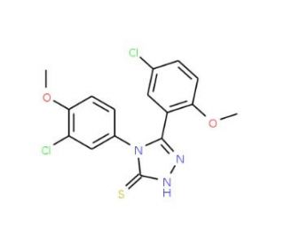 4-(3-Chloro-4-methoxy-phenyl)-5-(5-chloro-2-methoxy-phenyl)-4H-[1,2,4]triazole-3-thiol - chemical structure image