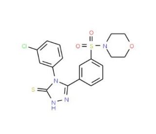 4-(3-Chloro-phenyl)-5-[3-(morpholine-4-sulfonyl)-phenyl]-4H-[1,2,4]triazole-3-thiol - chemical structure image
