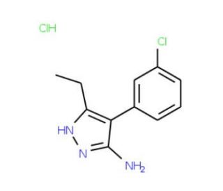 4-(3-Chloro-phenyl)-5-ethyl-2H-pyrazol-3-ylaminehydrochloride - chemical structure image