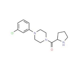 [4-(3-Chloro-phenyl)-piperazin-1-yl]-pyrrolidin-2-yl-methanone - chemical structure image