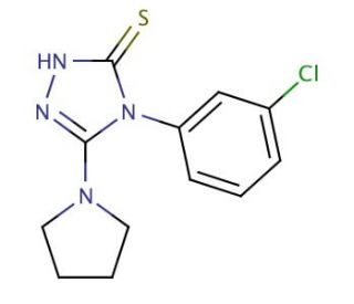 4-(3-chlorophenyl)-5-pyrrolidin-1-yl-4H-1,2,4-triazole-3-thiol - chemical structure image