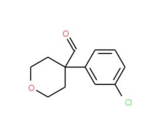 4-(3-Chlorophenyl)tetrahydro-2H-pyran-4-carboxaldehyde (CAS 902836-60-6) - chemical structure image