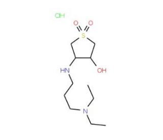 4-(3-Diethylamino-propylamino)-1,1-dioxo-tetrahydro-1lambda*6*-thiophen-3-ol hydrochloride - chemical structure image