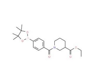 4-[3-Ethoxycarbonyl-1-piperidinylcarbonyl]benzeneboronic acid pinacol ester (CAS 850411-14-2) - chemical structure image
