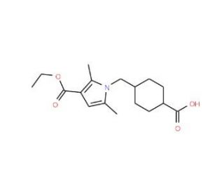 4-{[3-(Ethoxycarbonyl)-2,5-dimethyl-1H-pyrrol-1-yl]methyl}cyclohexanecarboxylic acid - chemical structure image