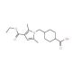 4-{[3-(Ethoxycarbonyl)-2,5-dimethyl-1H-pyrrol-1-yl]methyl}cyclohexanecarboxylic acid - chemical structure image
