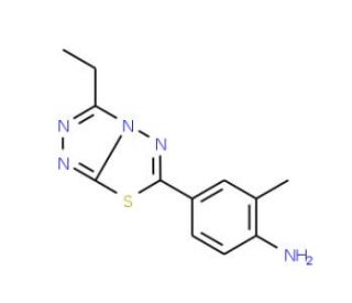 4-(3-Ethyl-[1,2,4]triazolo[3,4-b][1,3,4]-thiadiazol-6-yl)-2-methyl-phenylamine - chemical structure image