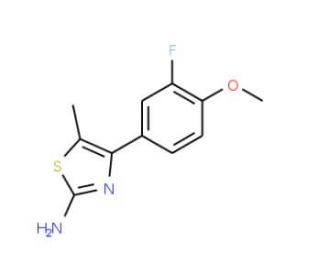 4-(3-Fluoro-4-methoxy-phenyl)-5-methyl-thiazol-2-ylamine - chemical structure image