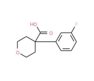 4-(3-Fluoro-phenyl)-tetrahydro-pyran-4-carboxylic acid (CAS 919016-93-6) - chemical structure image