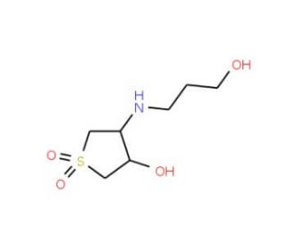 4-(3-Hydroxy-propylamino)-1,1-dioxo-tetrahydro-1lambda*6*-thiophen-3-ol - chemical structure image