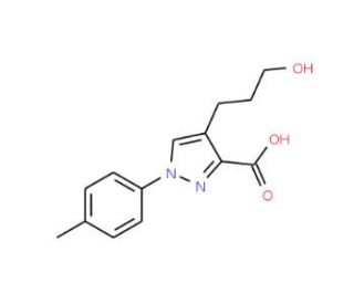 4-(3-hydroxypropyl)-1-(4-methylphenyl)-1H-pyrazole-3-carboxylic acid - chemical structure image
