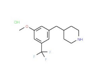 4-(3-Methoxy-5-trifluoromethyl-benzyl)-piperidine hydrochloride (CAS 782504-62-5) - chemical structure image