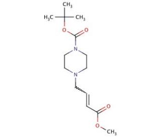 4-(3-Methoxycarbonylallyl)piperazine-1-carboxylic acid t-Butyl ester (CAS 887579-10-4) - chemical structure image