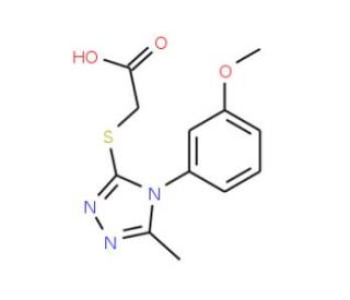 {[4-(3-methoxyphenyl)-5-methyl-4H-1,2,4-triazol-3-yl]thio}acetic acid - chemical structure image
