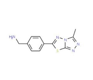 4-(3-Methyl-[1,2,4]triazolo[3,4-b][1,3,4]-thiadiazol-6-yl)-benzylamine (CAS 875001-46-0) - chemical structure image