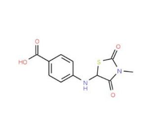 4-(3-Methyl-2,4-dioxo-thiazolidin-5-ylamino)-benzoic acid - chemical structure image