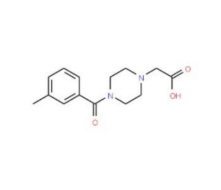 [4-(3-Methyl-benzoyl)-piperazin-1-yl]-acetic acid (CAS 705941-42-0) - chemical structure image