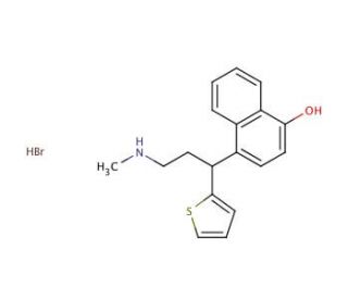 4-[3-(Methylamino)-1-(2-thienyl)propyl]-1-naphthalenol Hydrobromide (Duloxetine Impurity) (CAS 949096-01-9) - chemical struct