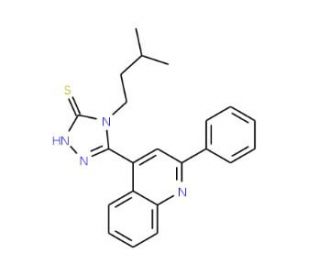 4-(3-methylbutyl)-5-(2-phenylquinolin-4-yl)-4H-1,2,4-triazole-3-thiol - chemical structure image