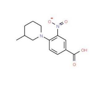 4-(3-Methylpiperidin-1-yl)-3-nitrobenzoic acid (CAS 380194-19-4) - chemical structure image