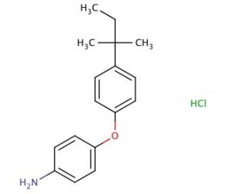 4-[4-(1,1-dimethylpropyl)phenoxy]aniline hydrochloride - chemical structure image