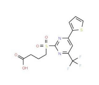 4-{[4-(2-Thienyl)-6-(trifluoromethyl)pyrimidin-2-yl]sulfonyl}butanoic acid - chemical structure image