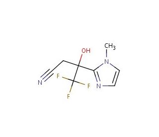 4,4,4-trifluoro-3-hydroxy-3-(1-methyl-1H-imidazol-2-yl)butanenitrile - chemical structure image
