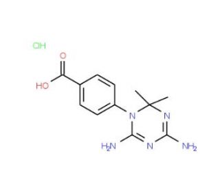 4-(4,6-Diamino-2,2-dimethyl-2H-[1,3,5]triazin-1-yl)-benzoic hydrochlorideacid - chemical structure image