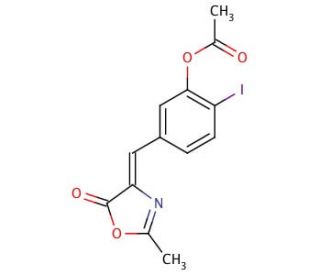 4-(4-Acetoxy-3-iodobenzal)-2-methyl-5-oxazolone (CAS 91719-58-3) - chemical structure image