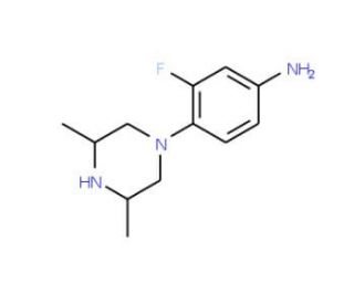 4-(4-Amino-2-fluoro-phenyl)-cis-2,6-dimethyl-piperazine (CAS 943752-32-7) - chemical structure image