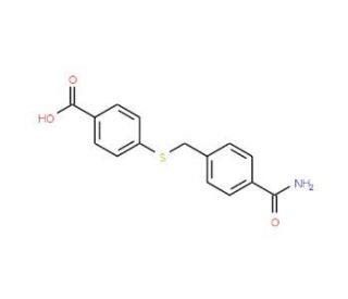 4-{[4-(aminocarbonyl)benzyl]thio}benzoic acid - chemical structure image