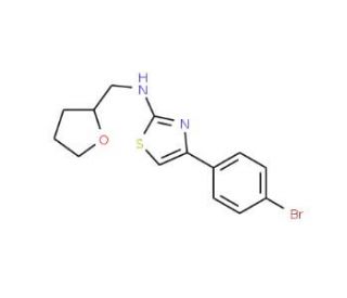 [4-(4-Bromo-phenyl)-thiazol-2-yl]-(tetrahydro-furan-2-ylmethyl)-amine - chemical structure image