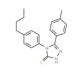 4-(4-Butyl-phenyl)-5-p-tolyl-4H-[1,2,4]triazole-3-thiol - chemical structure image