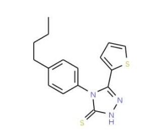 4-(4-Butyl-phenyl)-5-thiophen-2-yl-4H-[1,2,4]triazole-3-thiol - chemical structure image