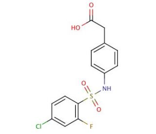 (4-{[(4-chloro-2-fluorophenyl)sulfonyl]amino}phenyl)acetic acid - chemical structure image