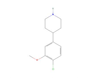 4-(4-Chloro-3-methoxyphenyl)piperidine hydrochloride (CAS 1020276-38-3) - chemical structure image