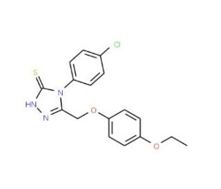 4-(4-Chloro-phenyl)-5-(4-ethoxy-phenoxymethyl)-4H-[1,2,4]triazole-3-thiol - chemical structure image