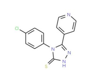 4-(4-Chloro-phenyl)-5-pyridin-4-yl-4H-[1,2,4]triazole-3-thiol (CAS 74270-76-1) - chemical structure image