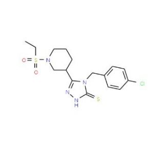4-(4-Chlorobenzyl)-5-[1-(ethylsulfonyl)piperidin-3-yl]-4H-1,2,4-triazole-3-thiol - chemical structure image