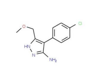 4-(4-Chlorophenyl)-3-(methoxymethyl)-1H-pyrazol-5-amine (CAS 895010-44-3) - chemical structure image