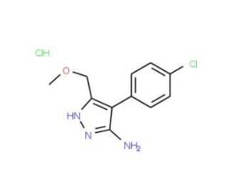4-(4-chlorophenyl)-3-(methoxymethyl)-1H-pyrazol-5-amine hydrochloride - chemical structure image