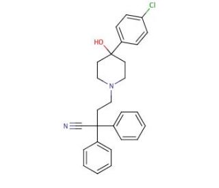 4-(4-Chlorophenyl)-4-hydroxy-&alpha;,&alpha;-diphenyl-1-piperidinebutanenitrile (CAS 63959-33-1) - chemical structure image