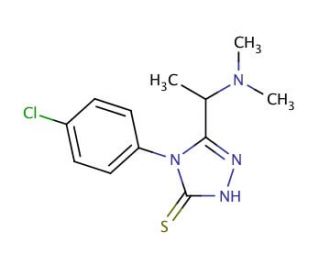 4-(4-chlorophenyl)-5-[1-(dimethylamino)ethyl]-4H-1,2,4-triazole-3-thiol - chemical structure image