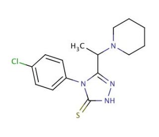 4-(4-chlorophenyl)-5-(1-piperidin-1-ylethyl)-4H-1,2,4-triazole-3-thiol - chemical structure image